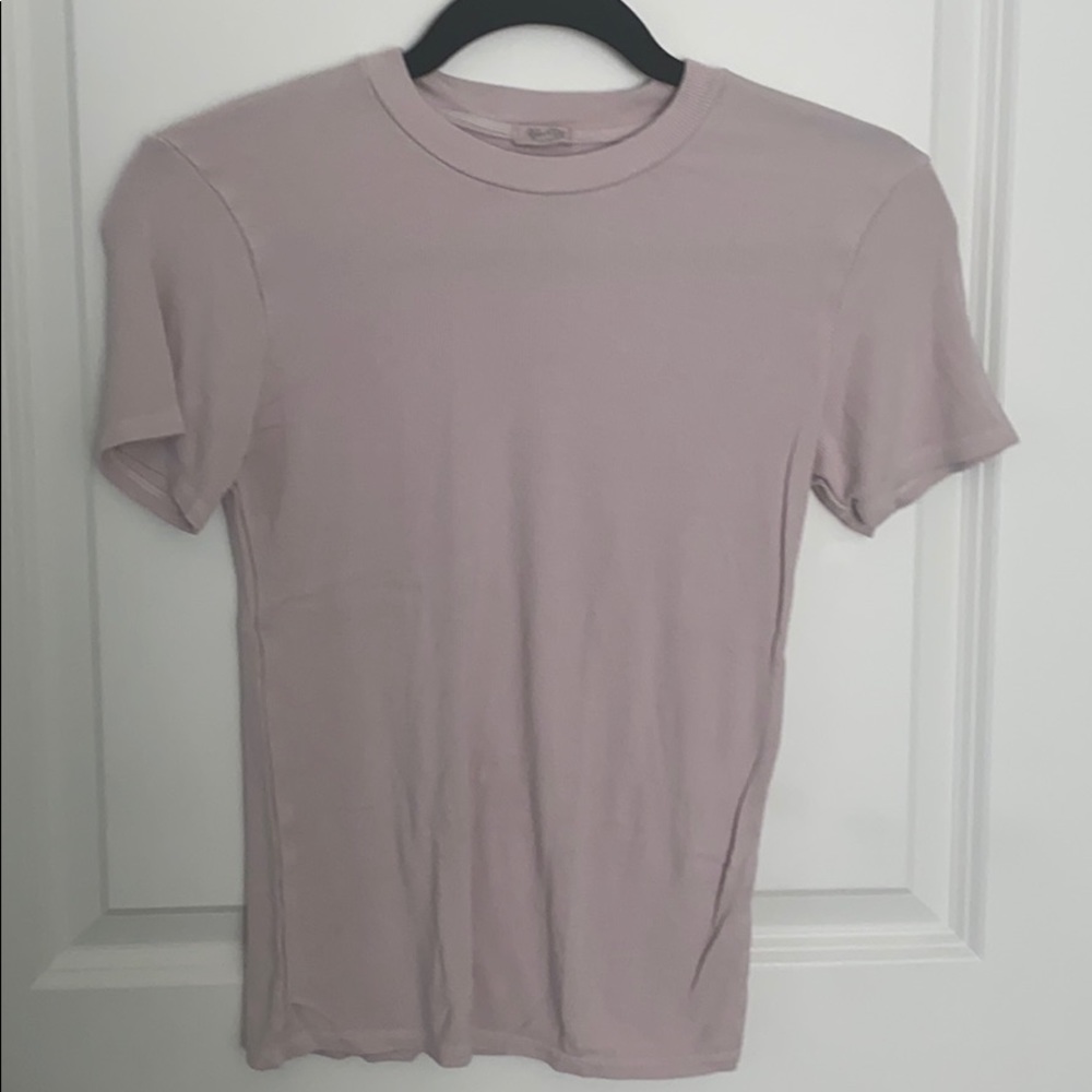 light pink ribbed brandy melville top
